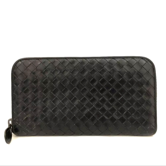 Bottega Veneta Handbags - Bottega Veneta Intrecciato Lambskin Zip Around Long Wallet